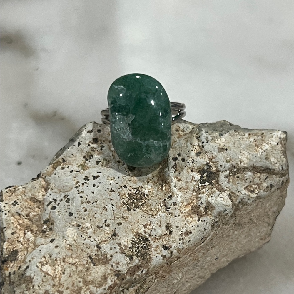 Green Fluorite Stone Ring